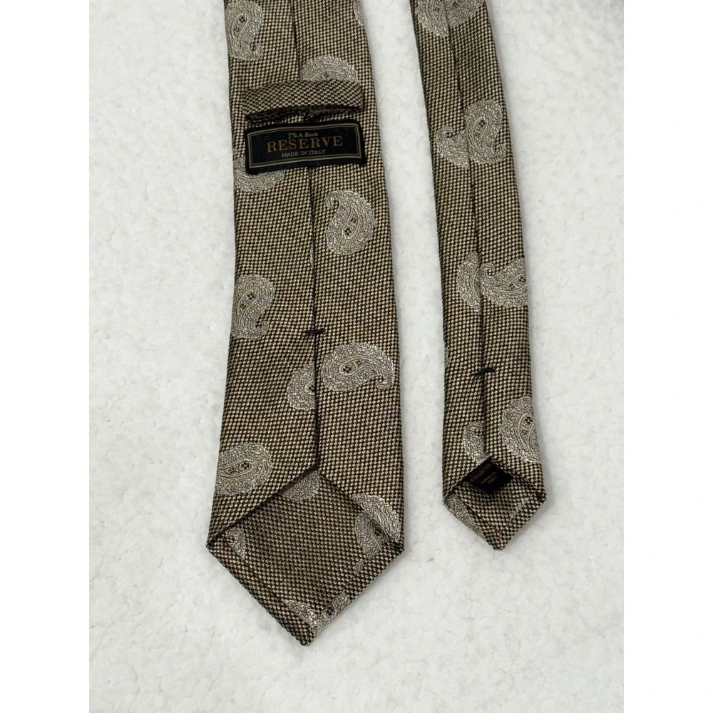 Jos A Banks Reserve‎ Silk Cotton Paisley Pattern Necktie Men's Formal Tie